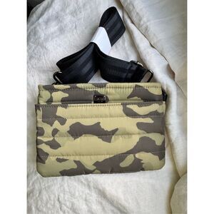 Think‎ Royln Olive Green Camo Bum Bag Crossbody Puffer Handbag New